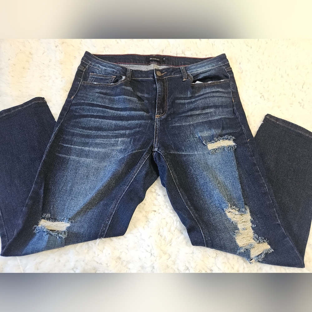 Cello Women's Ripped Indigo Boyfriend Jeans